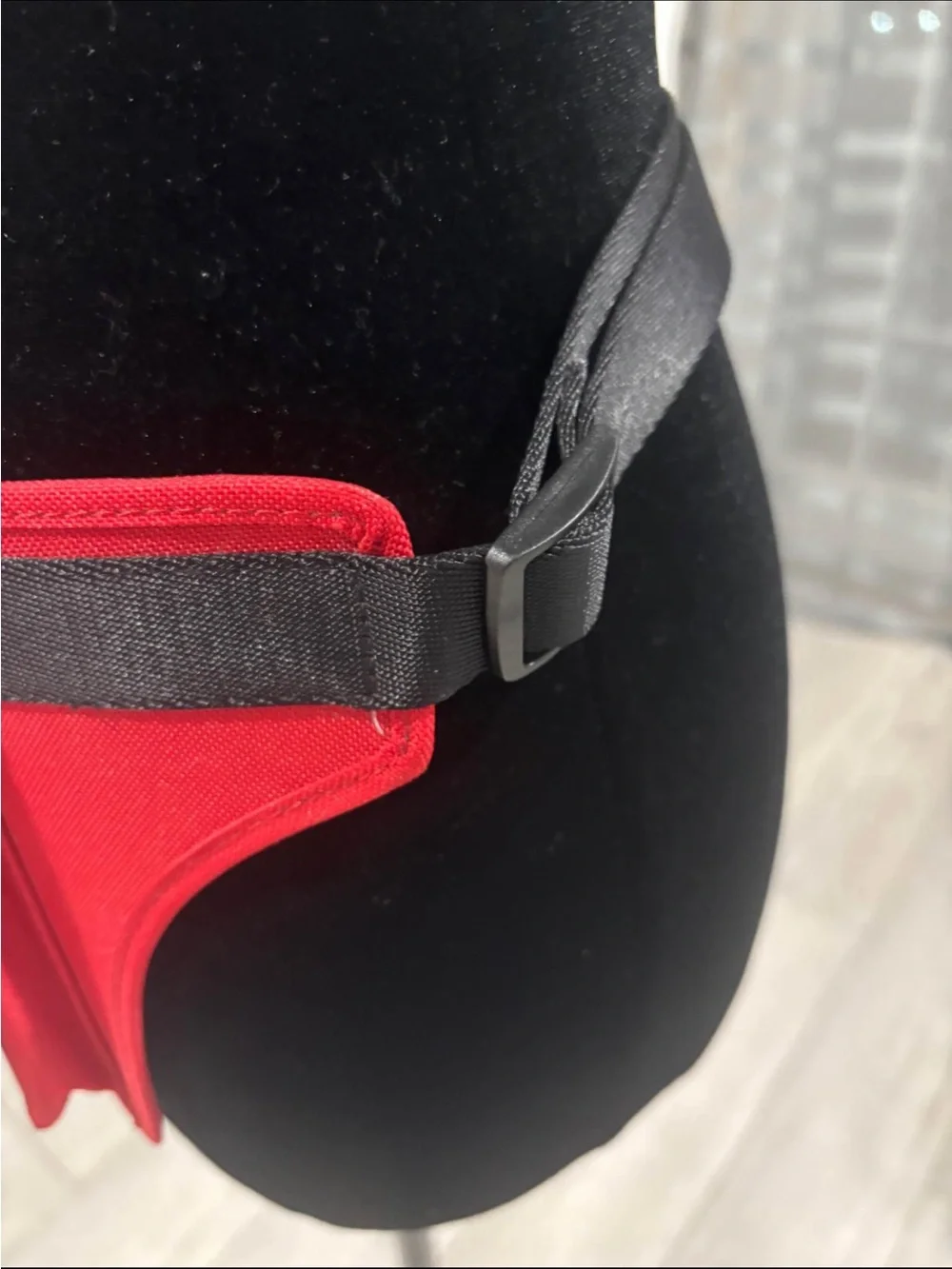 Calvin Klein Jeans Red and Black Messenger Bag with Cream Logo Patch